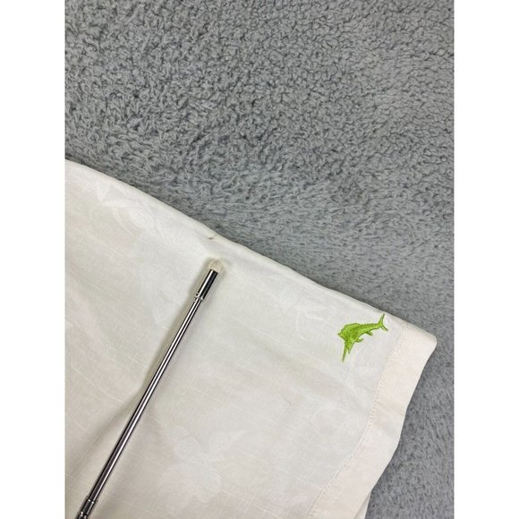 Tommy Bahama Shirt Mens XL White NY Yankees MLB Embroidered Silk Button Up Rare - Picture 5 of 11